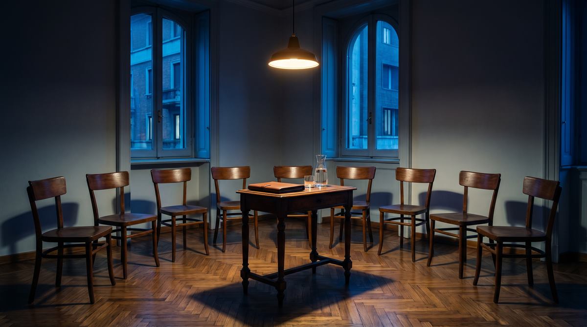 Una sala pronta per l'assemblea di condominio